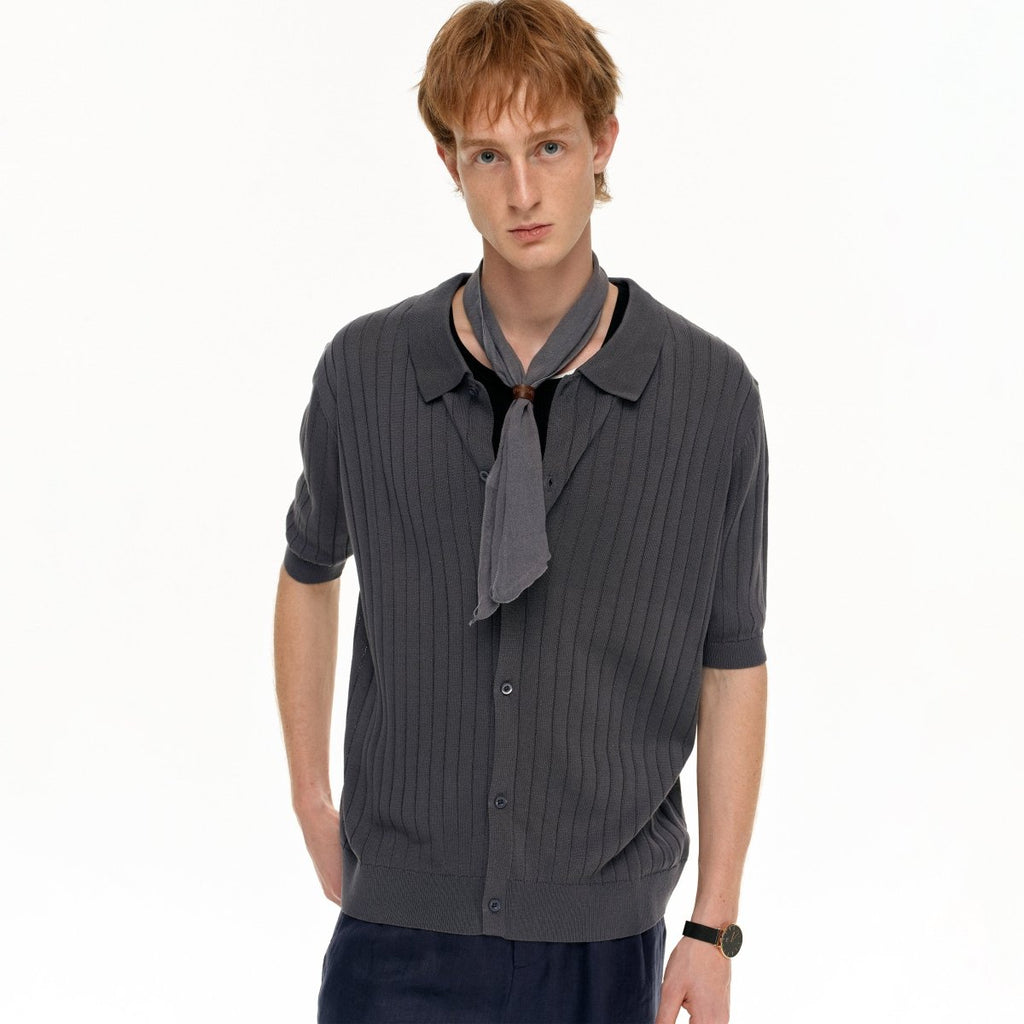MADWITCH RIBBED POLO RELAXED TEE AB1170 - MadWitch Store