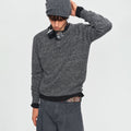 MADWITCH TEXTURED MARLED WOOL-BLEND HENLEY SWEATER #11826