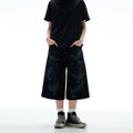 MADWITCH VINTAGE PRINTED CROPPED DENIM PANTS #L533