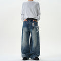 MADWITCH LETTER PRINT STREET-STYLE JEANS #G6626