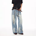 MADWITCH WASHED FLARED WIDE-LEG JEANS #XR9816