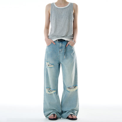 MADWITCH STRAIGHT LEG RIPPED JEANS #CK9579