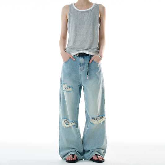 MADWITCH STRAIGHT LEG RIPPED JEANS #CK9579