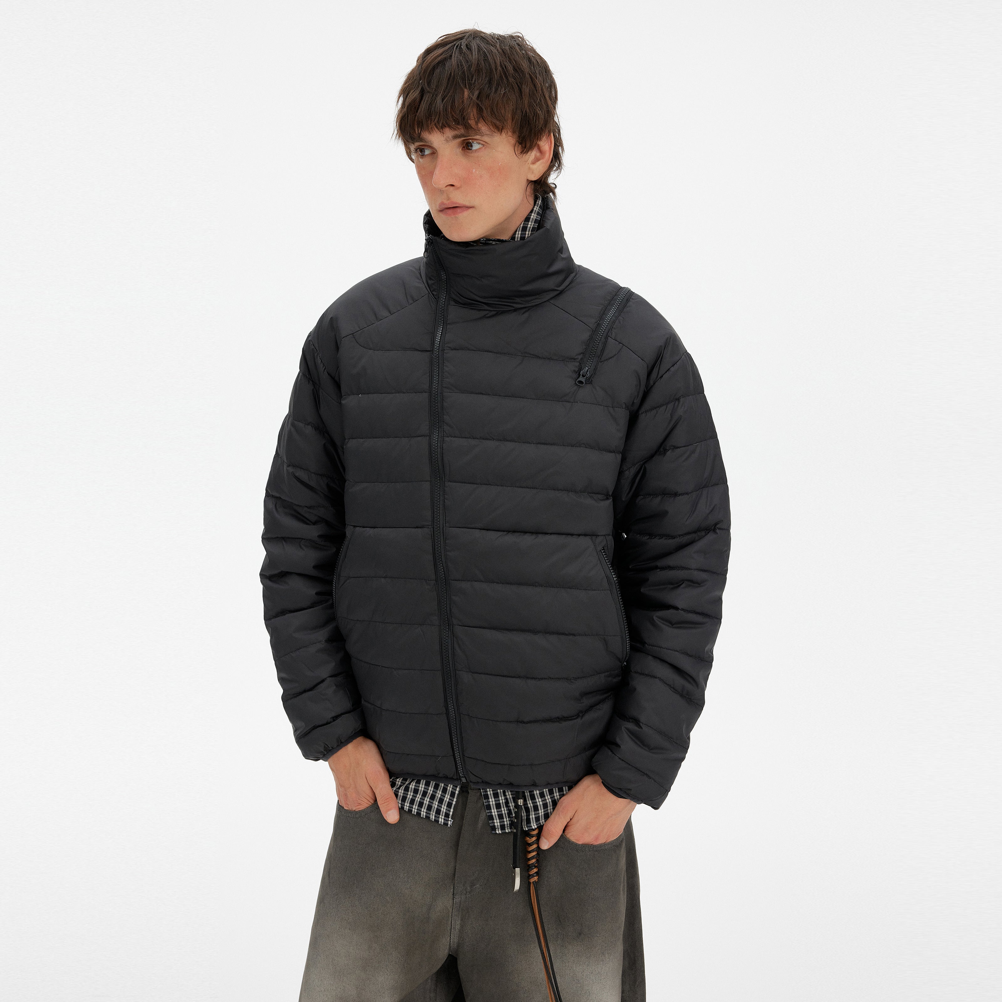 MADWITCH MINIMALIST ZIP PUFFER JACKET #BM313