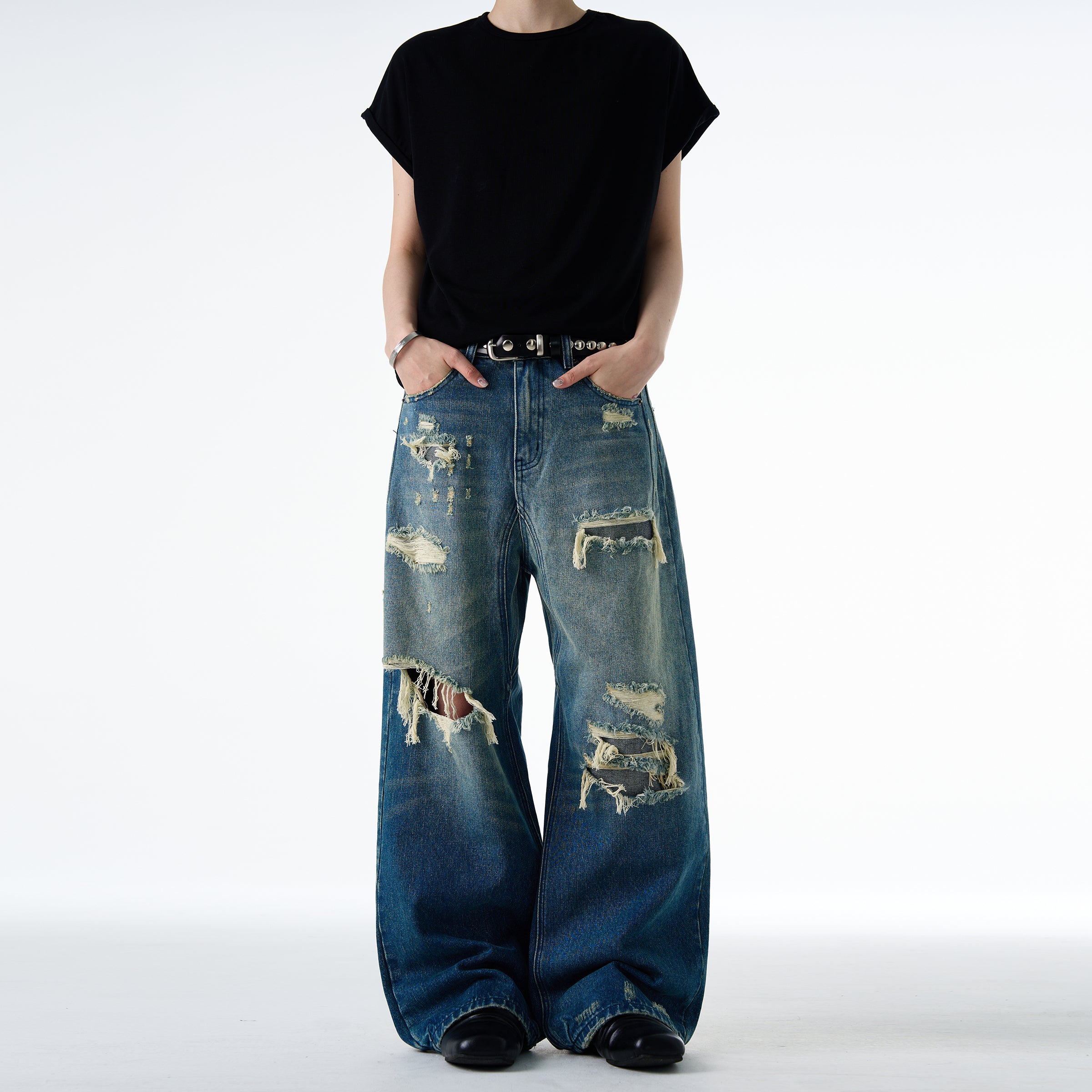 MADWITCH RIPPED DENIM PANTS #DR9691