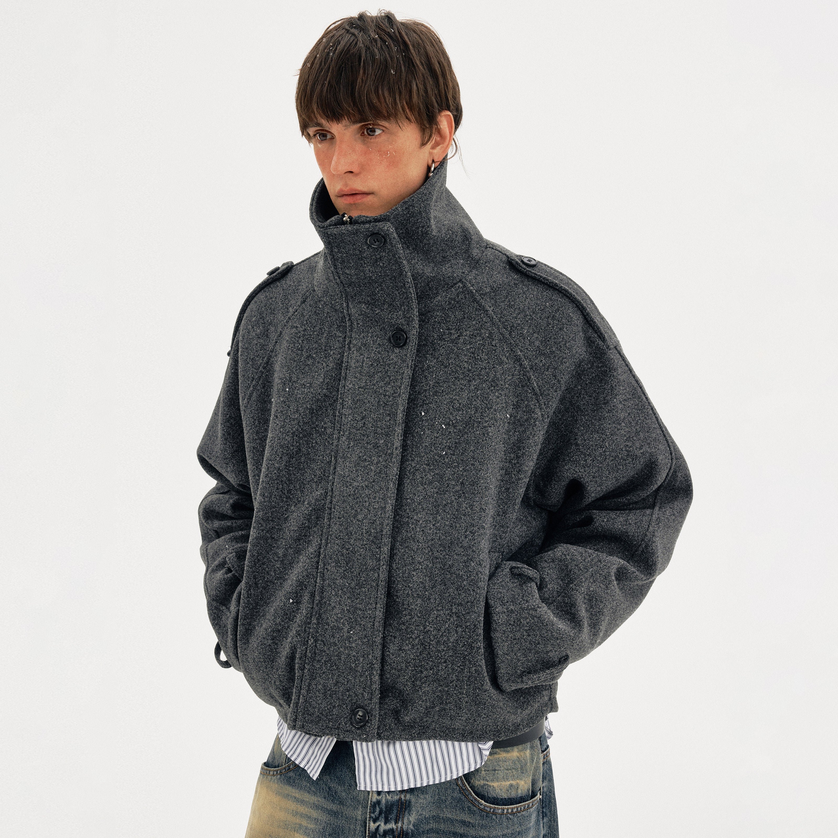 MADWITCH WOOL BOX PARKA #MY162
