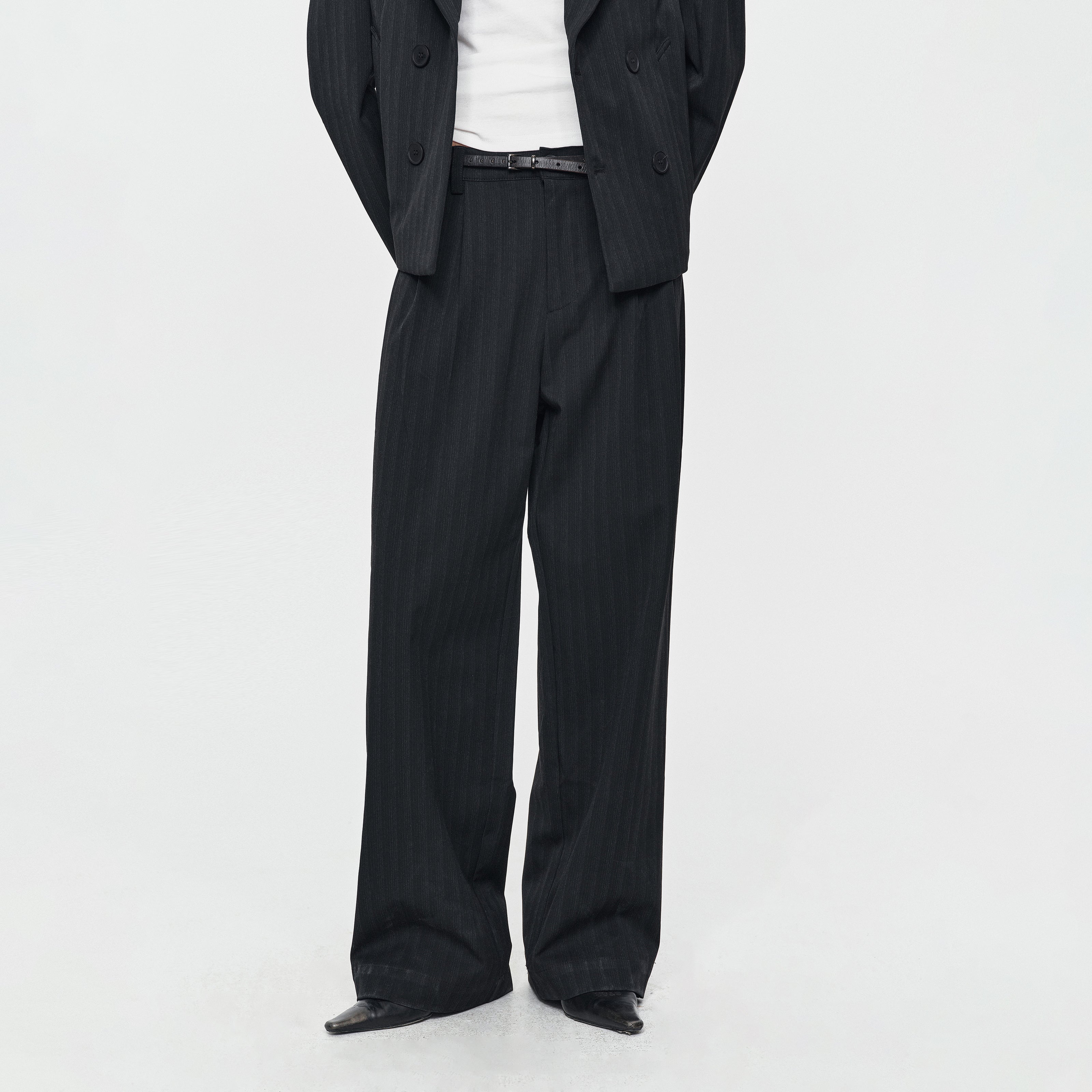 MADWITCH PINSTRIPE WIDE-LEG TROUSERS #AW26125