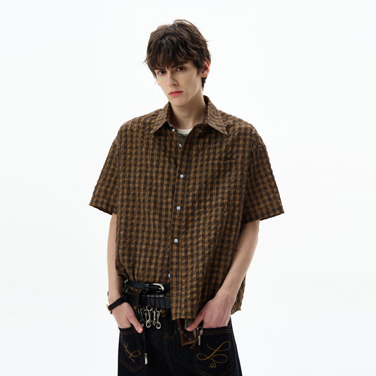 MADWITCH SEERSUCKER RETRO SHIRT #CR237