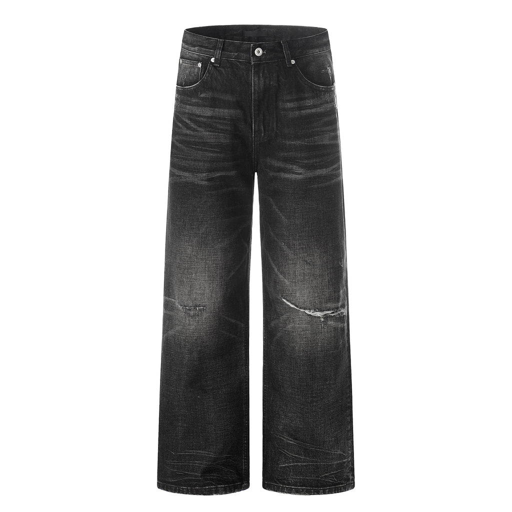 MADWIT RIPPED WIDE JEANS #GPC9792