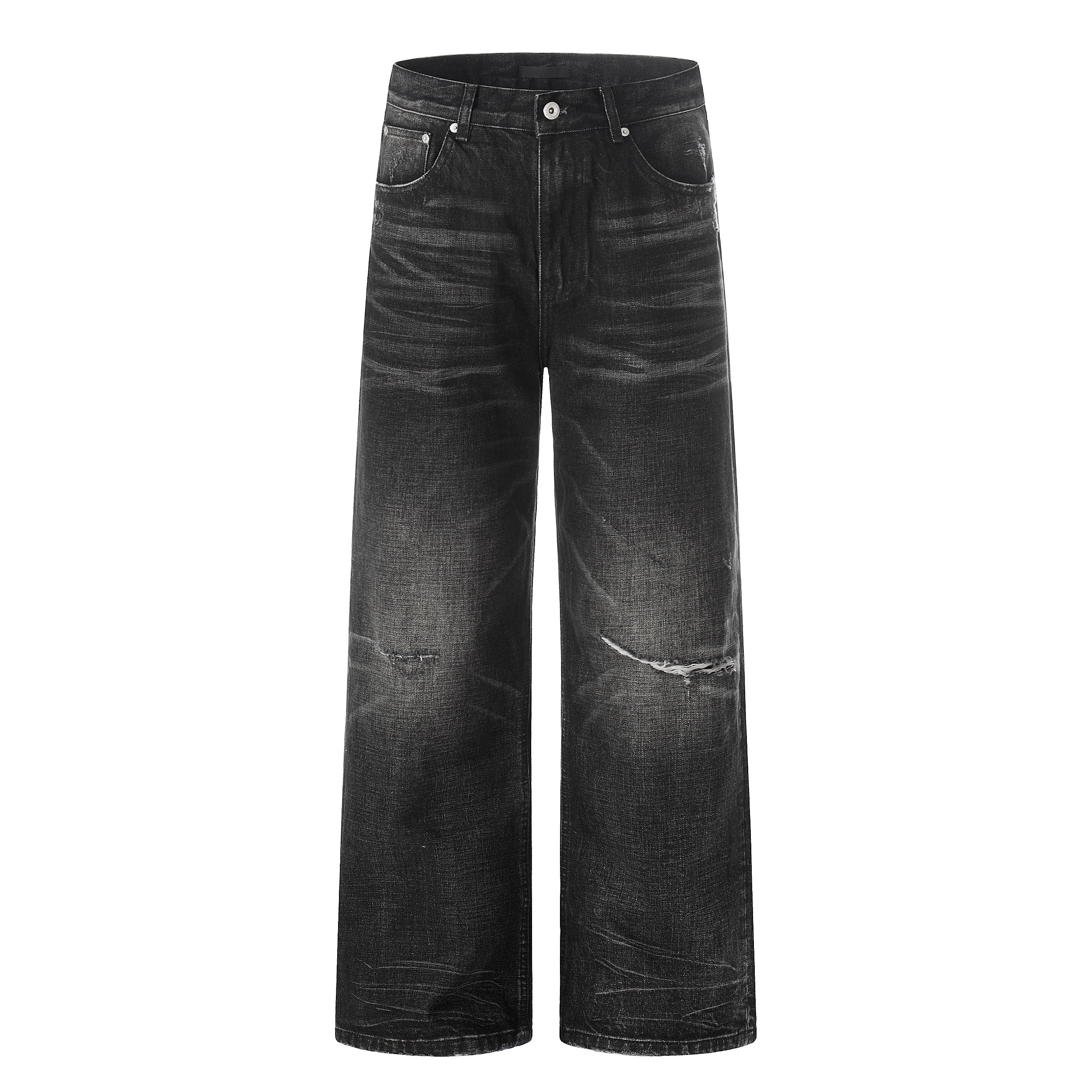 MADWIT RIPPED WIDE JEANS #GPC9792