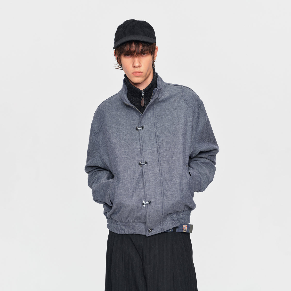 MADWITCH BUCKLE-TAB LINEN-BLEND CROPPED JACKET #991390