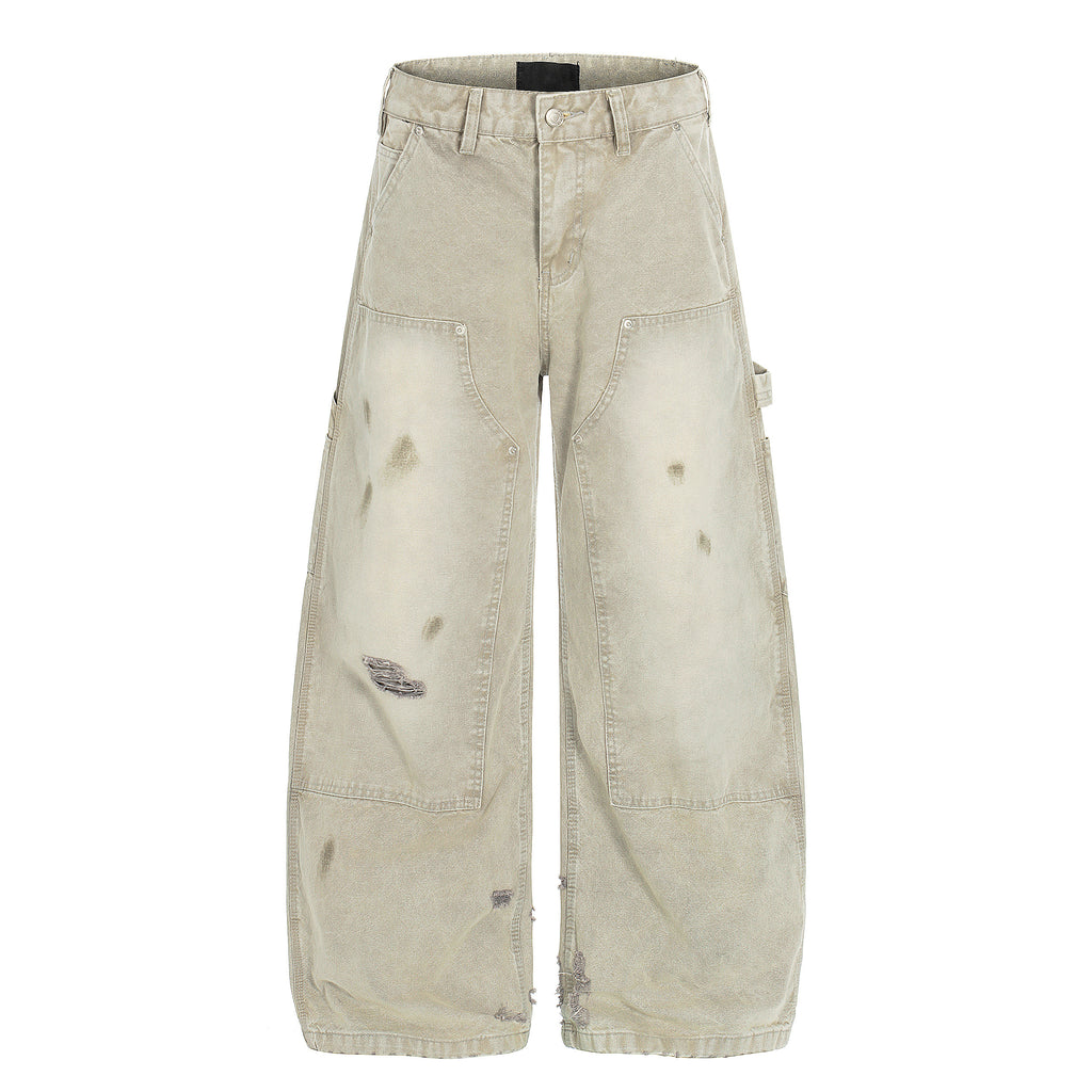 MADWITCH DISTRESSED WIDE WORK PANTS #G6924