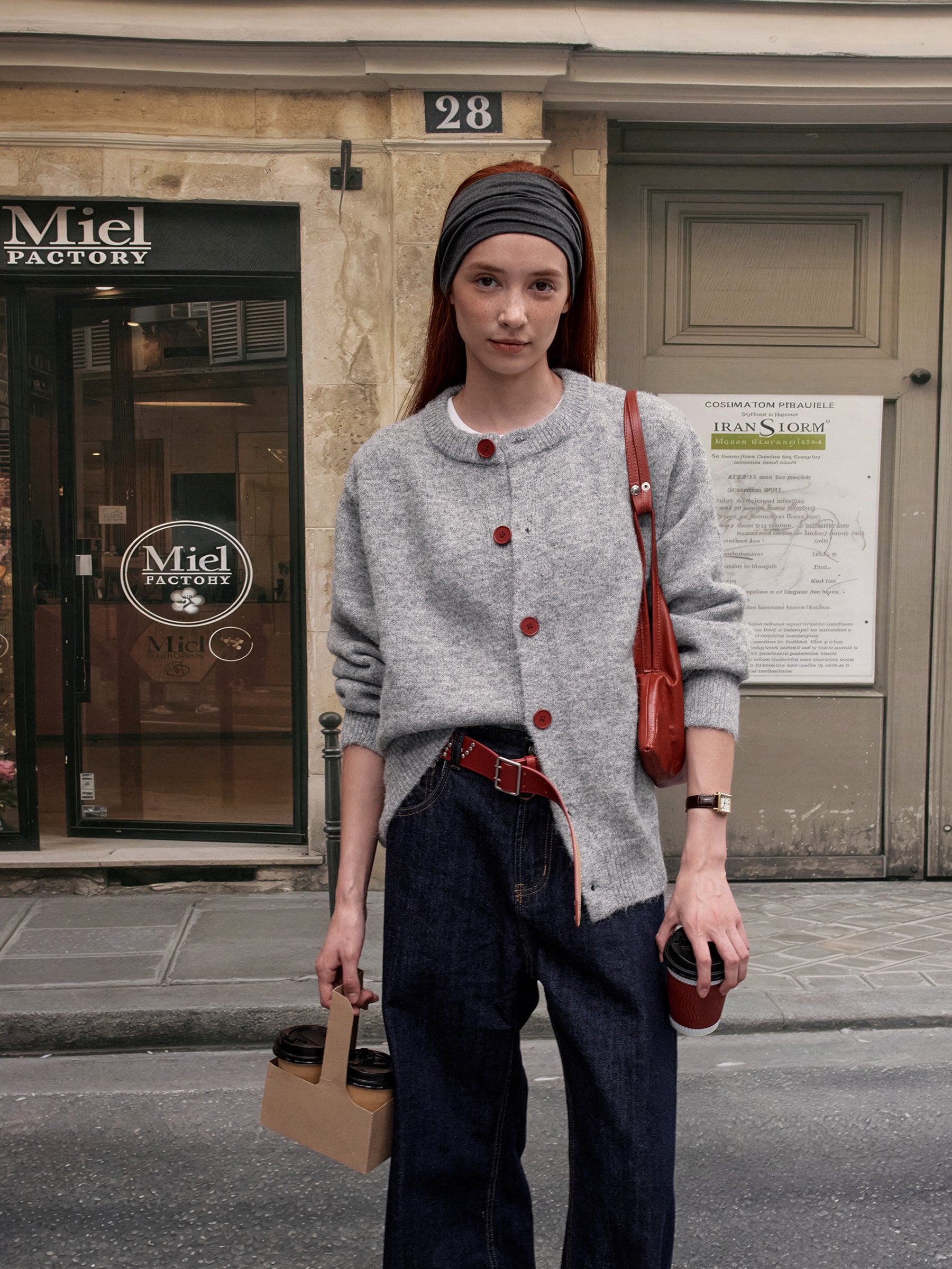 MADWITCH BUTTON FRONT KNIT SWEATER #AB1107