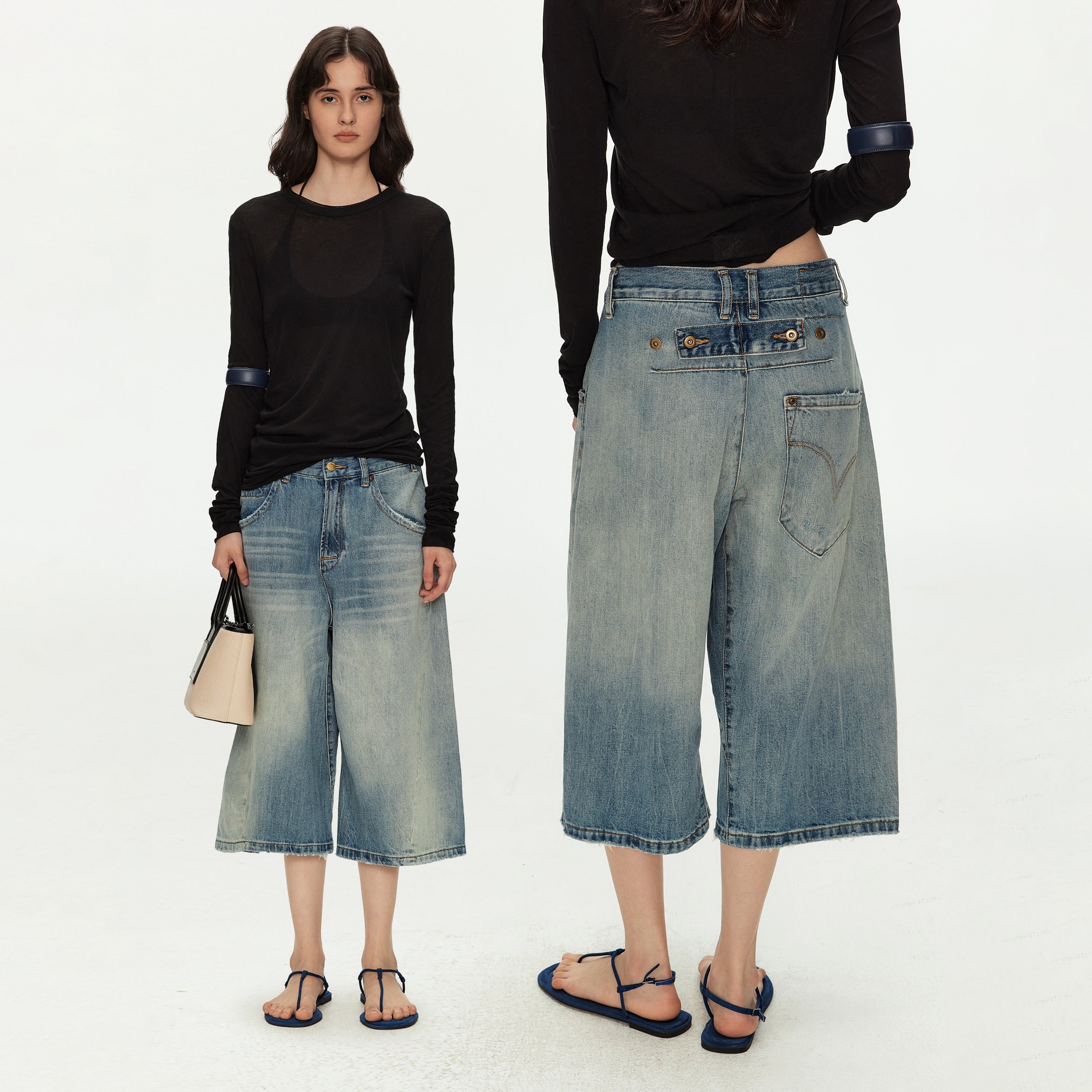 MADWITCH PARIS BUCKLE WASHED JEANS #CK9819D