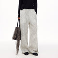 MADWITCH TEXTURED PLAID DRAWSTRING SLOUCHY PANTS #CK61088