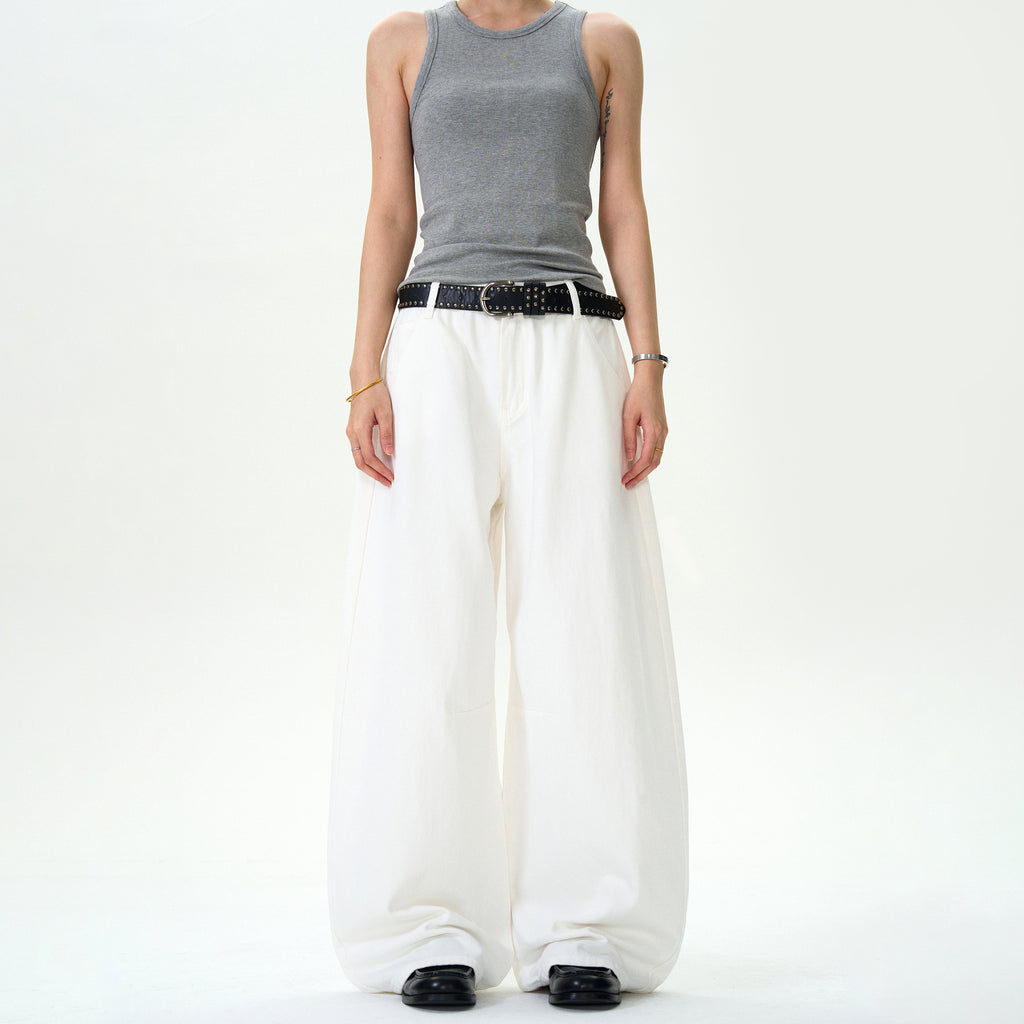 MADWITCH WHITE VERSATILE CASUAL PANTS #L505