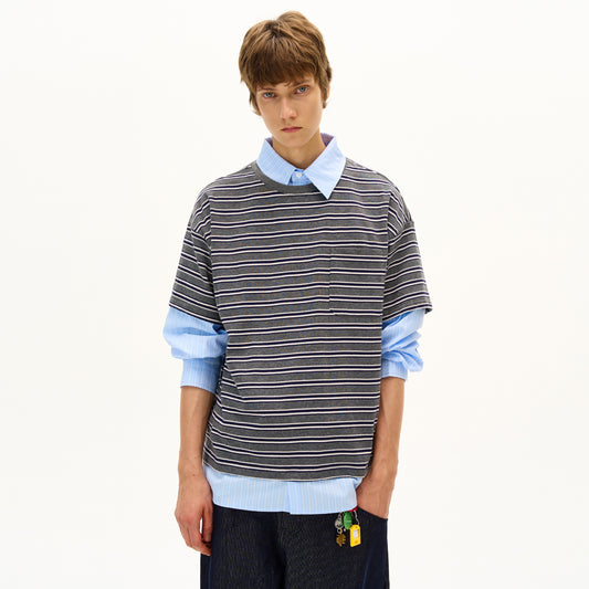 MADWITCH UNISEX FAKE TWO-PIECE LONG SLEEVE TOP #T009