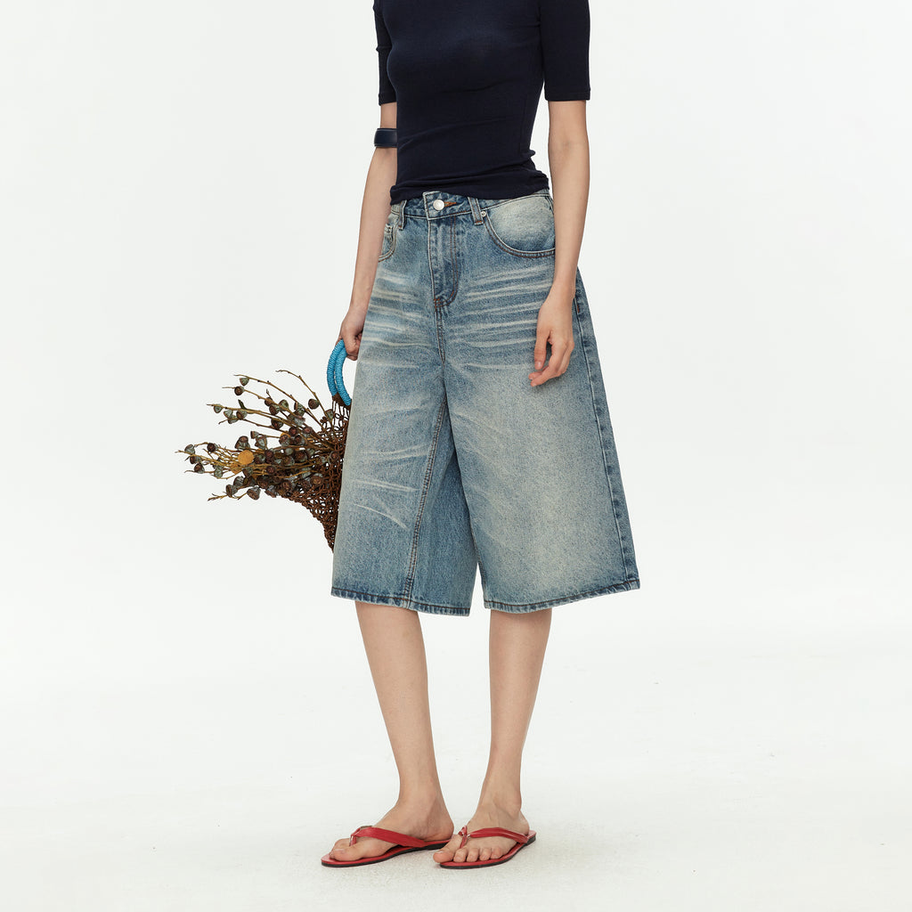 MADWITCH WHISKER WASH CROP JEANS #G60037