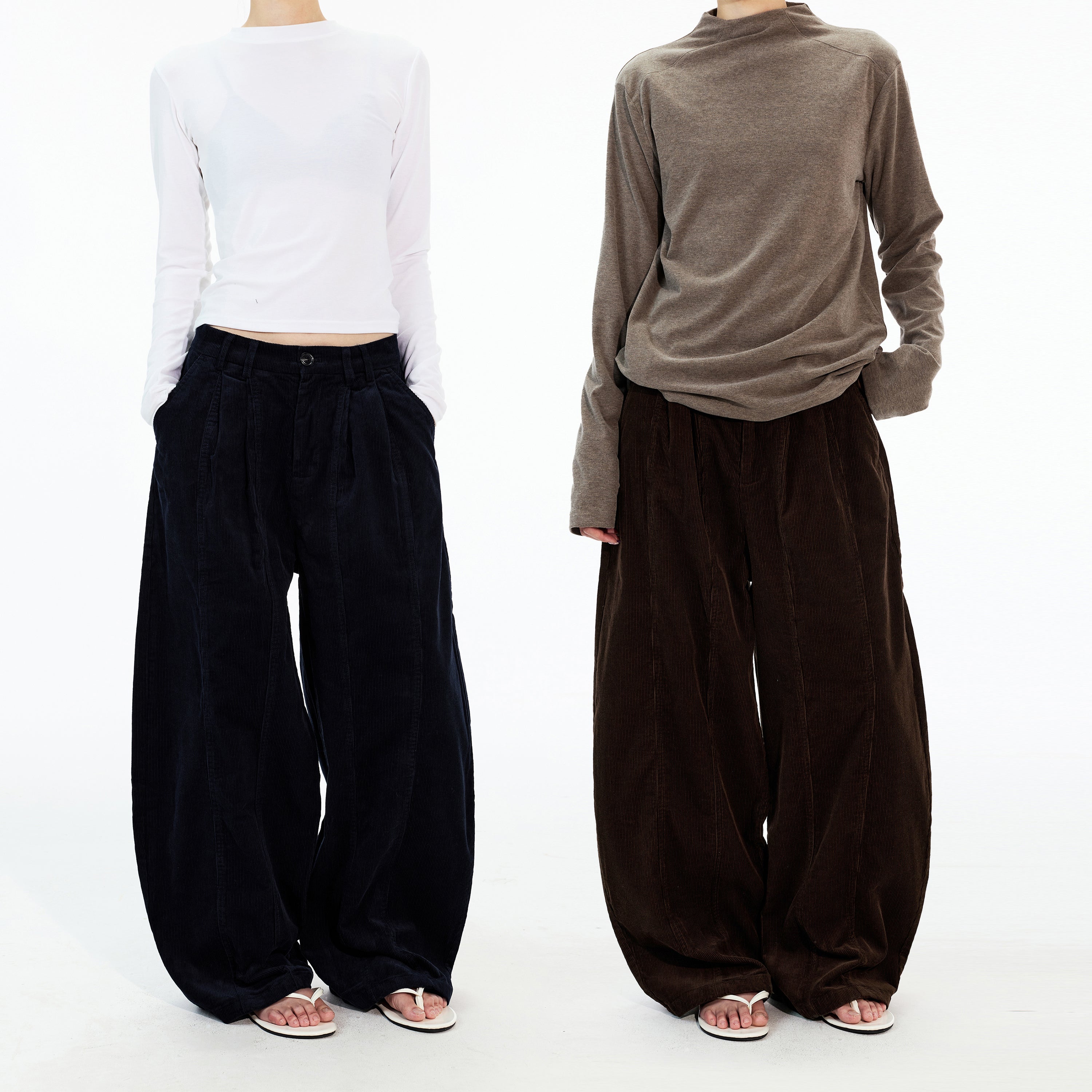MADWITCH DOUBLE PLEAT CORDUROY TROUSERS #CK6935