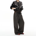 MADWITCH PREPPY PLAID WIDE TROUSERS #25036
