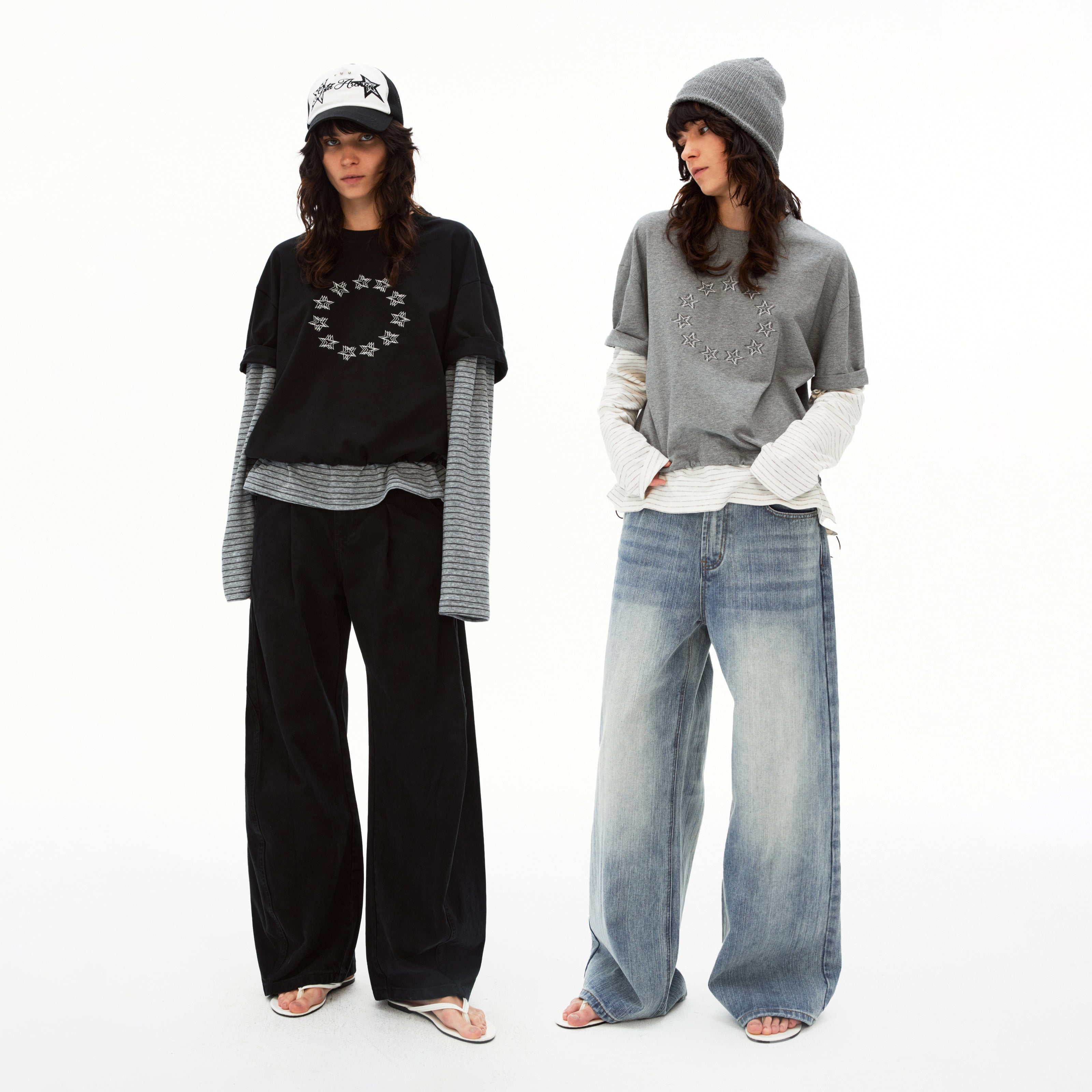 MADWITCH PATCHWORK FAUX LAYER TEE #T633