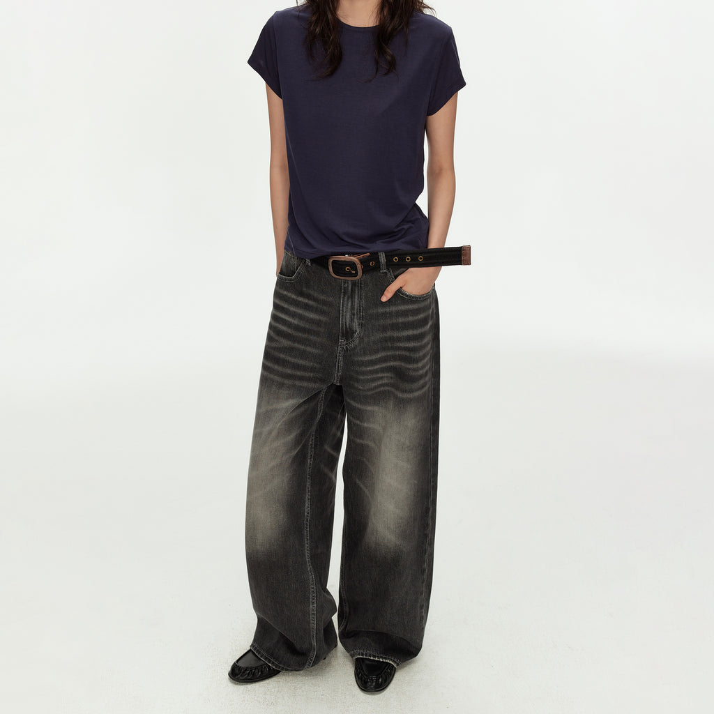 MADWITCH VINTAGE WASHED GRADIENT WIDE JEANS #GPC9805