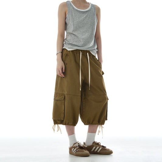 MADWITCH RELAXED FIT UTILITY CARGO SHORTS #A600