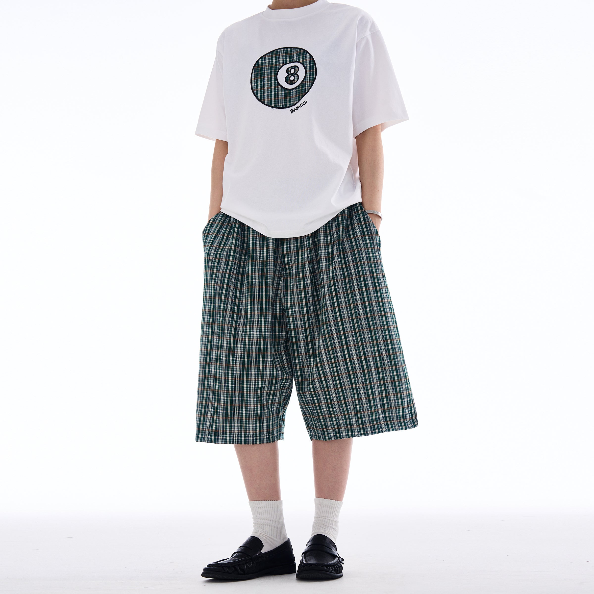 MADWITCH RELAXED PLAID CASUAL SHORTS #MD3643