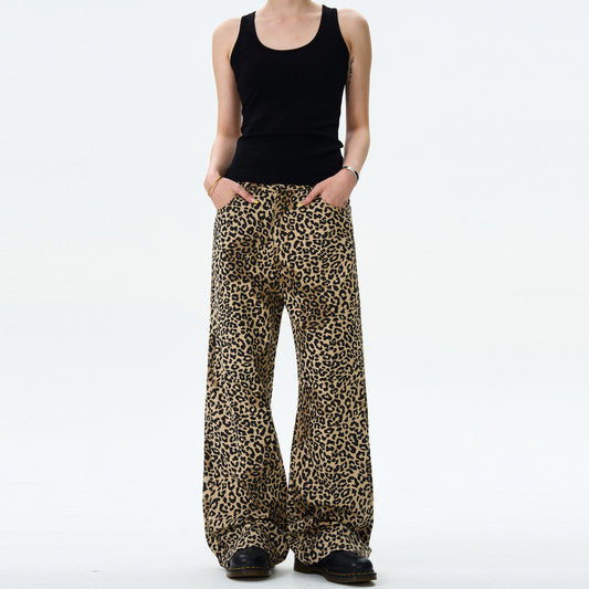 MADWITCH LEOPARD PRINT BOOTCUT CASUAL PANTS #WHOA097