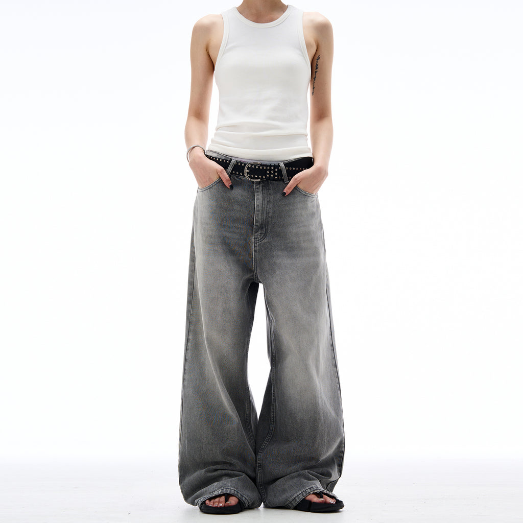 MADWITCH WASHED FLARED DENIM JEANS #CK5398