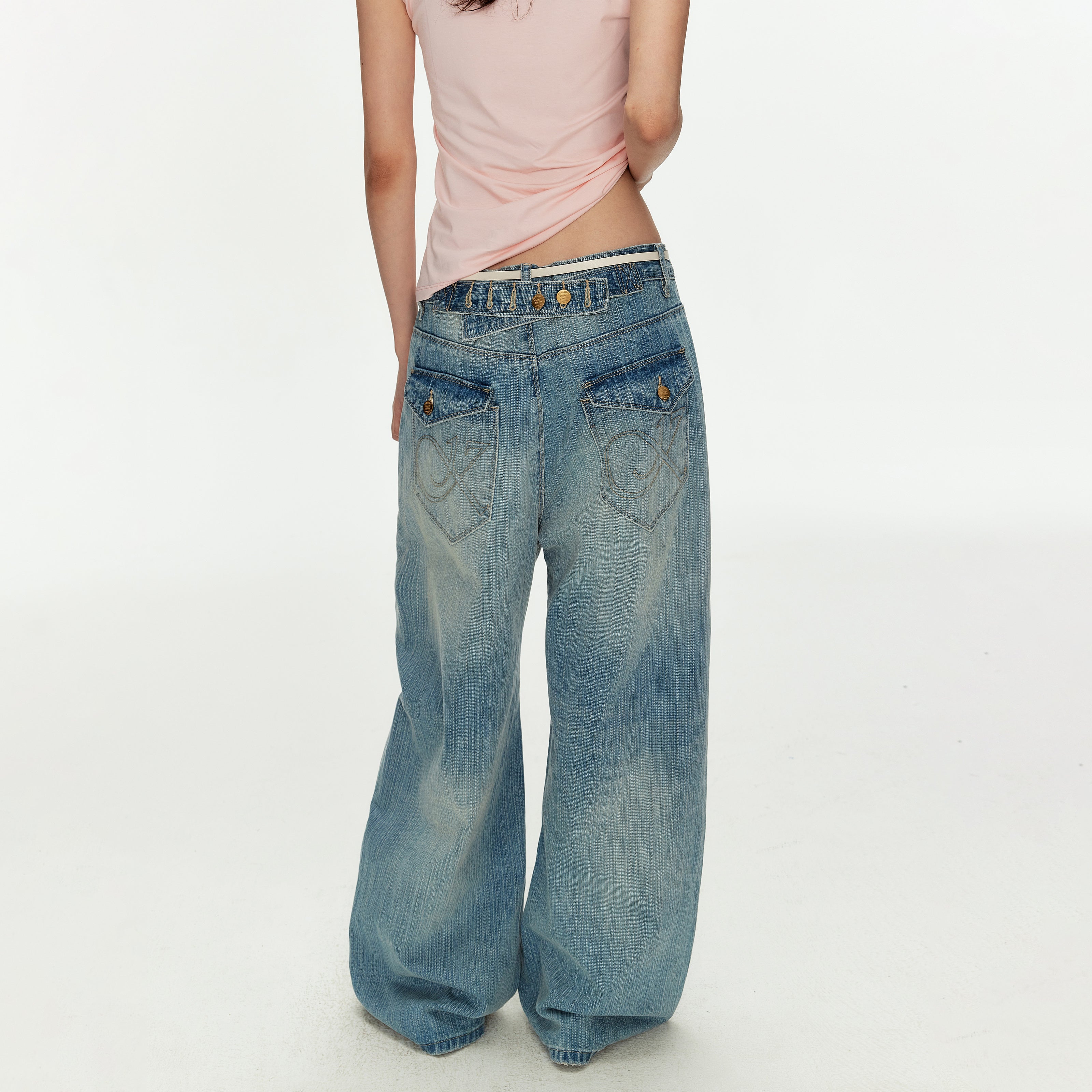 MADWITCH PARIS BUCKLE BAMBOO JEANS #CK9818