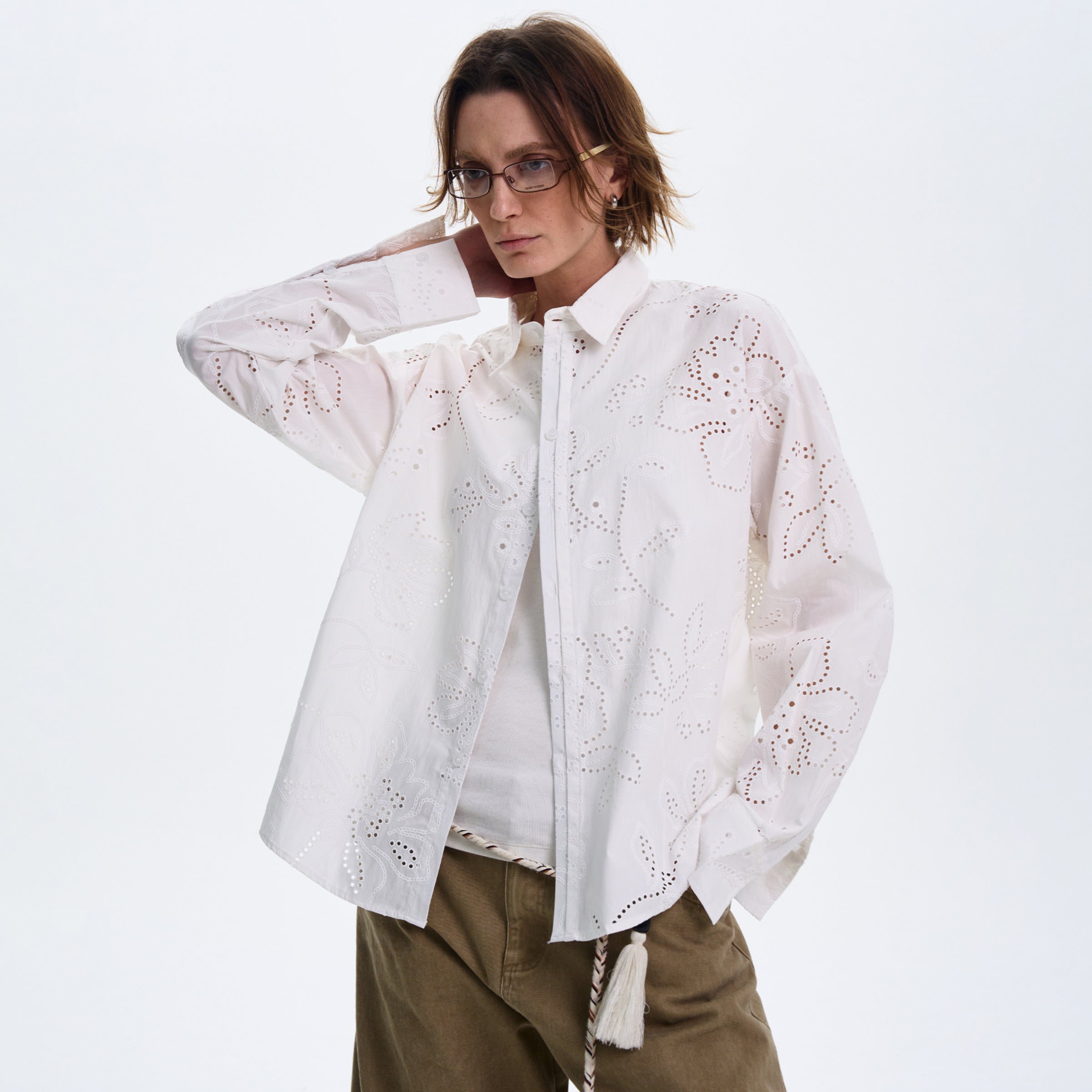 MADWITCH LOOSE WHITE LONG-SLEEVE SHIRT #31111