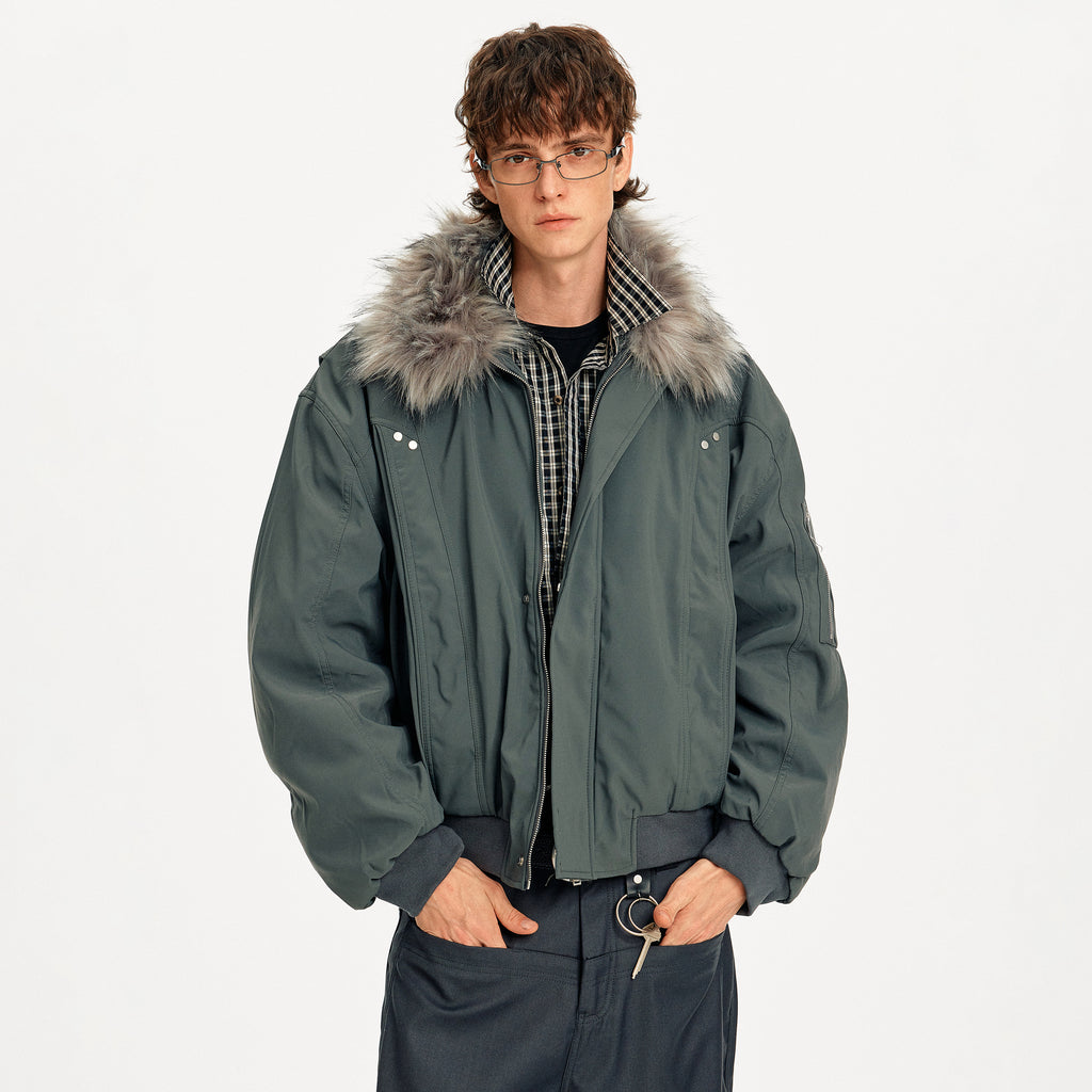 MADWITCH PATCHWORK FUR WORKWEAR JACKET #990260