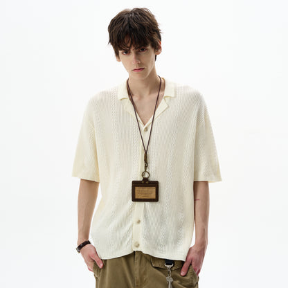 MADWITCH OLD MONEY CABLE KNIT SHIRT #68827