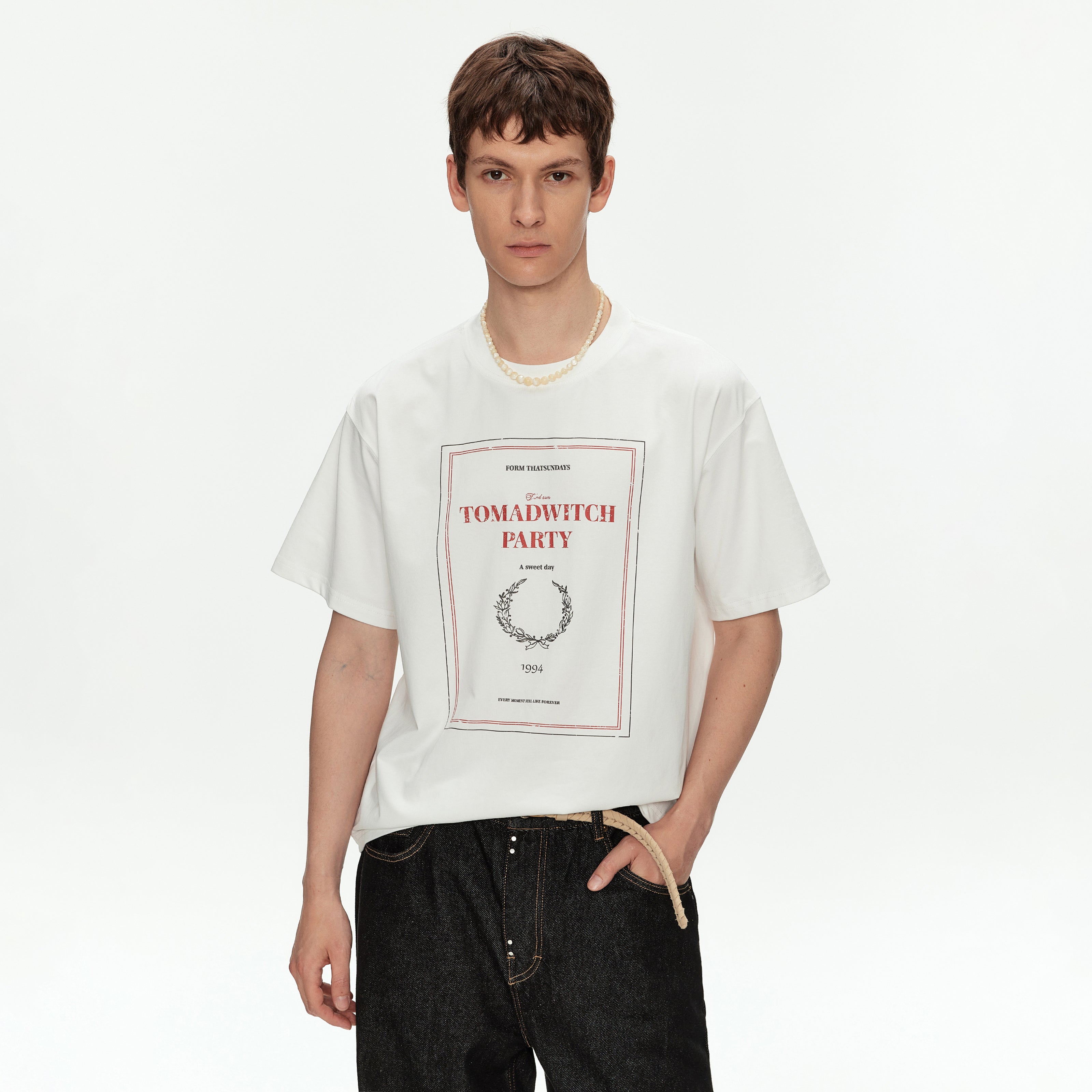 MADWITCH WHEAT PRINT RELAXED TEE #M2020