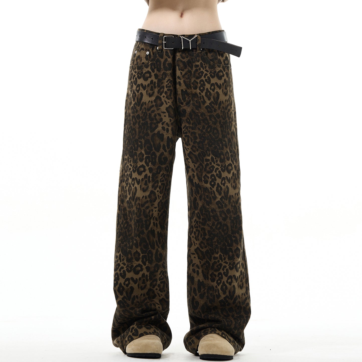 MADWITCH LEOPARD PRINT CASUAL PANTS #WH6854