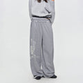 MADWITCH DISTRESSED GRAPHIC WIDE-LEG SWEATPANTS #C1035