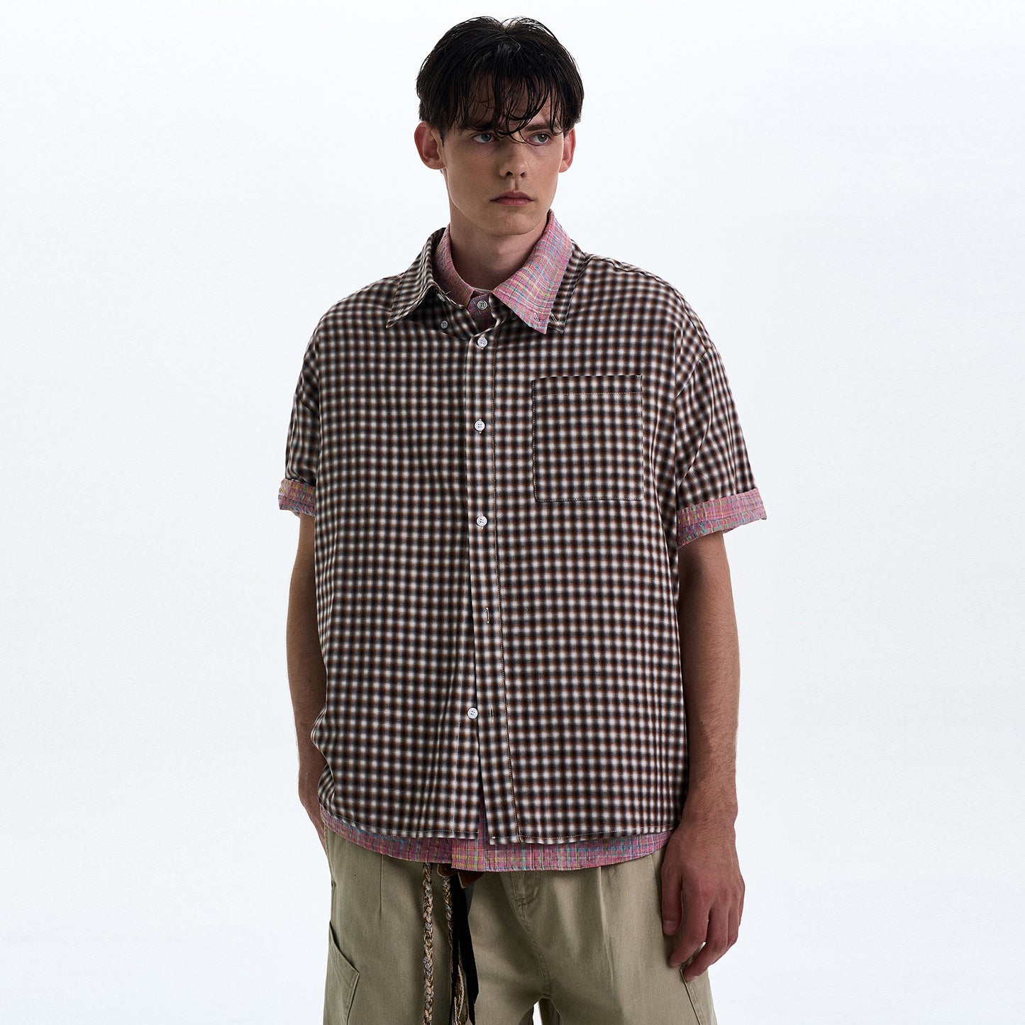MADWITCH POLKA DOT CHECKERED SHIRT #CR222