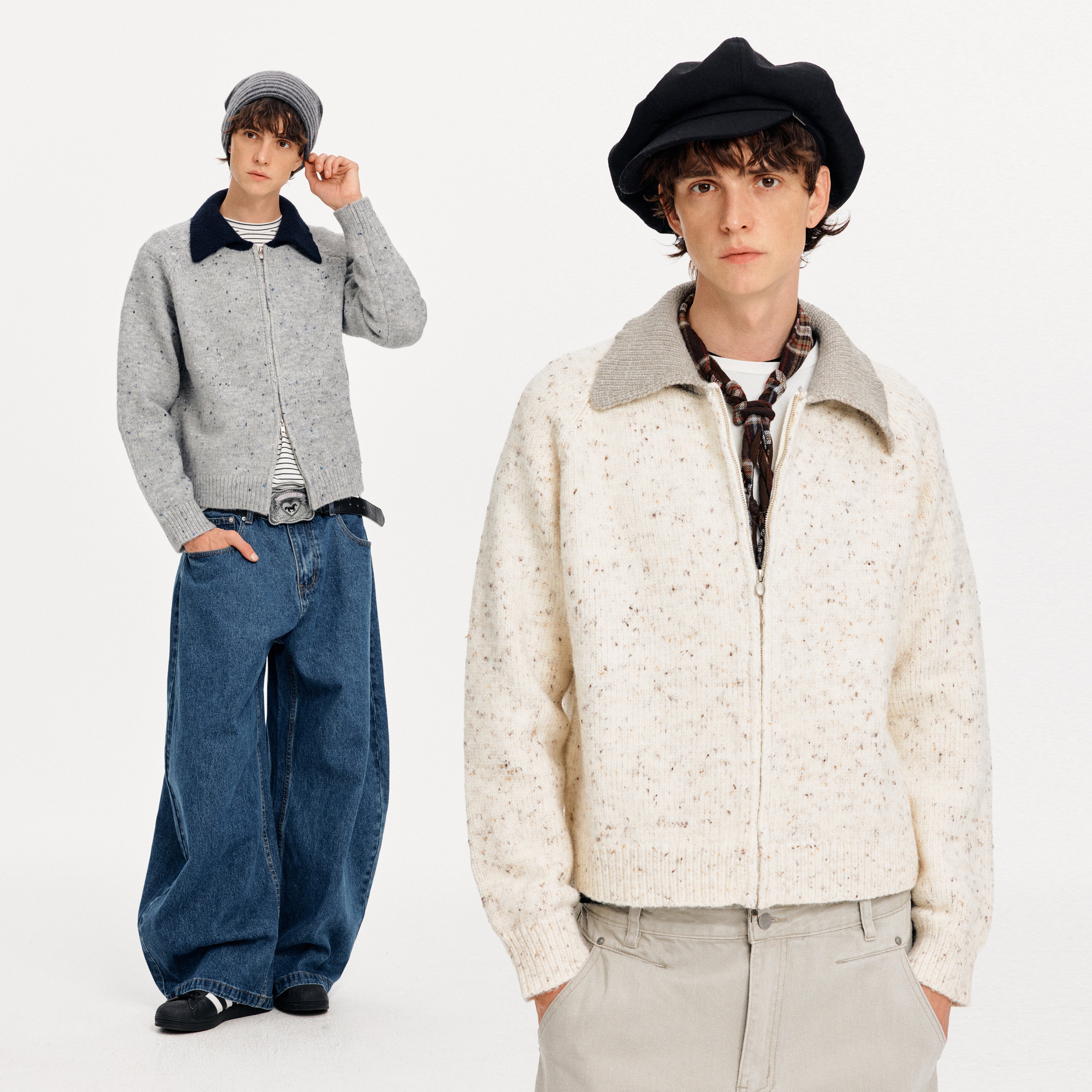 MADWITCH COLORBLOCK NOTCHED KNIT SWEATER #MYC010