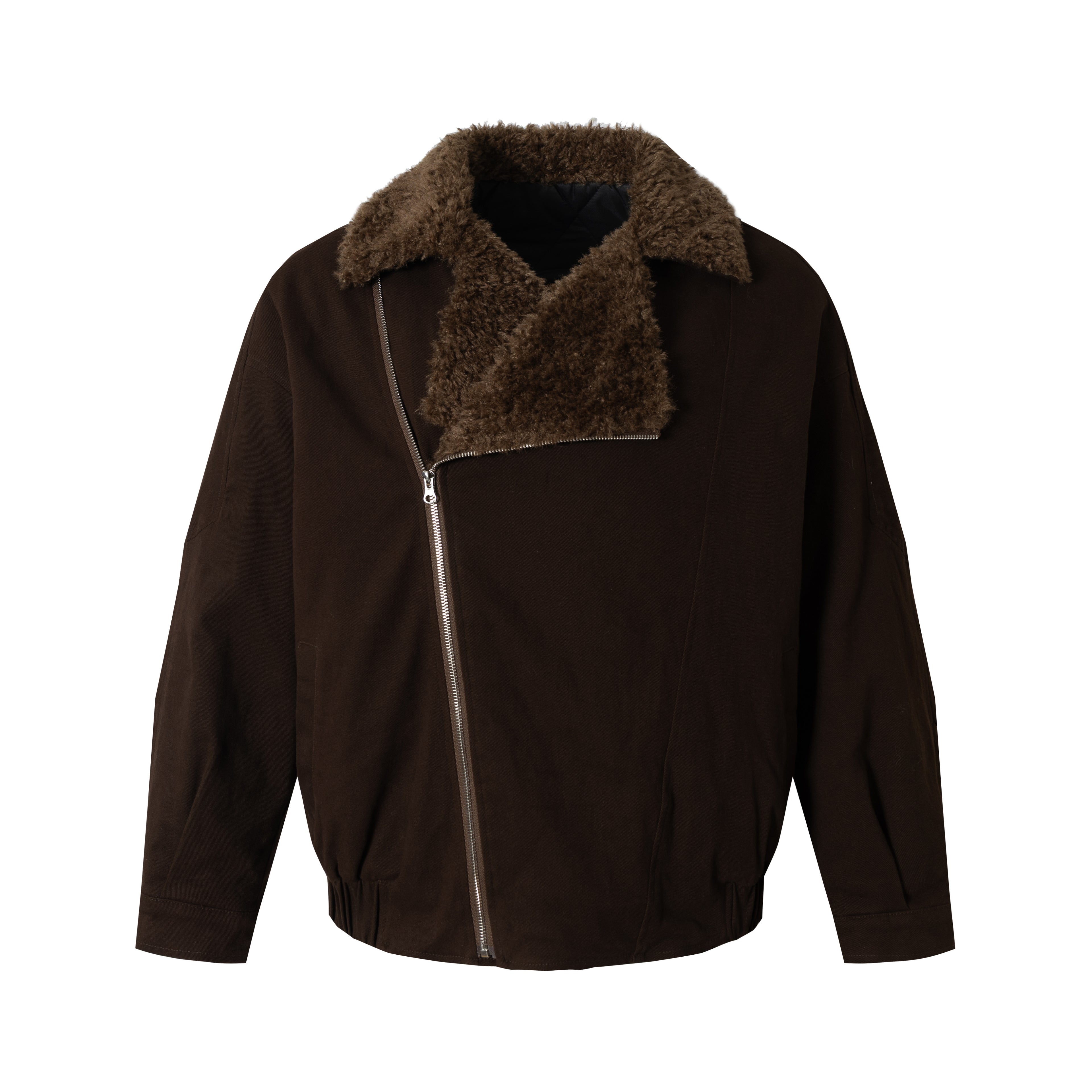 MADWITCH DIAGONAL FUR JACKET #MY0212
