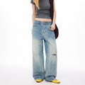MADWITCH DISTRESSED TEXTURED WIDE-LEG JEANS #GPC5616