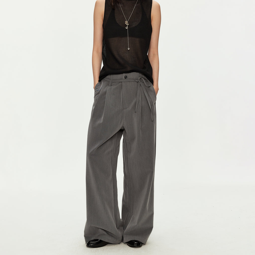 MADWITCH BELTED PLEATED WIDE TROUSERS #Z7611
