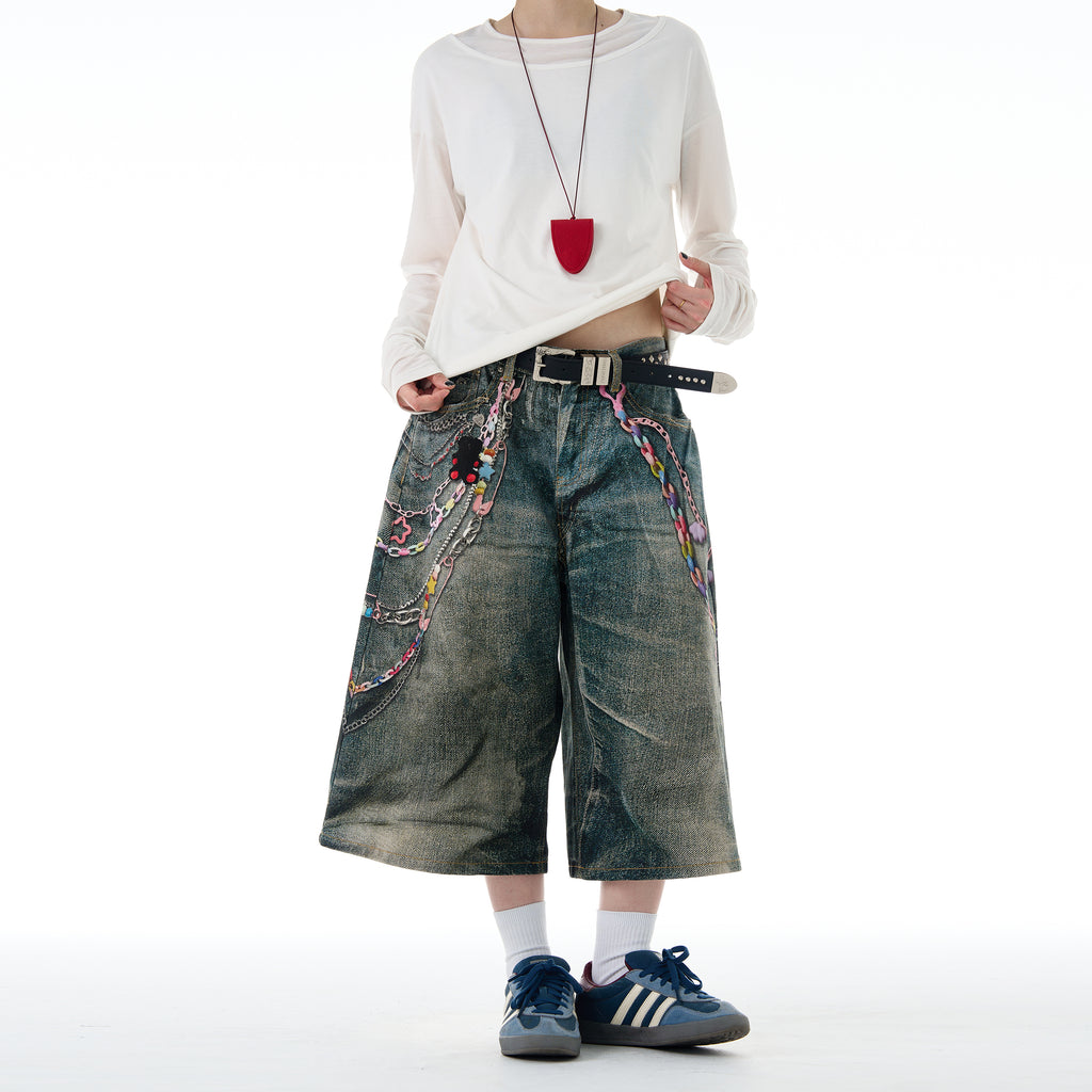 MADWITCH 3D PRINT DENIM PANTS #G6830