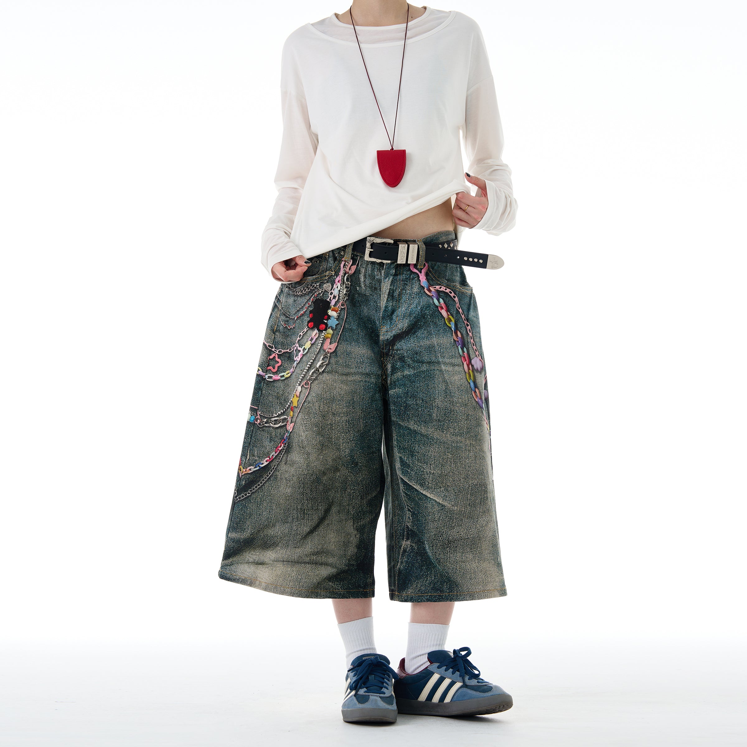 MADWITCH 3D PRINT DENIM PANTS #G6830