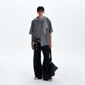 MADWITCH DISTRESSED RAW HEM SHIRT #RC193
