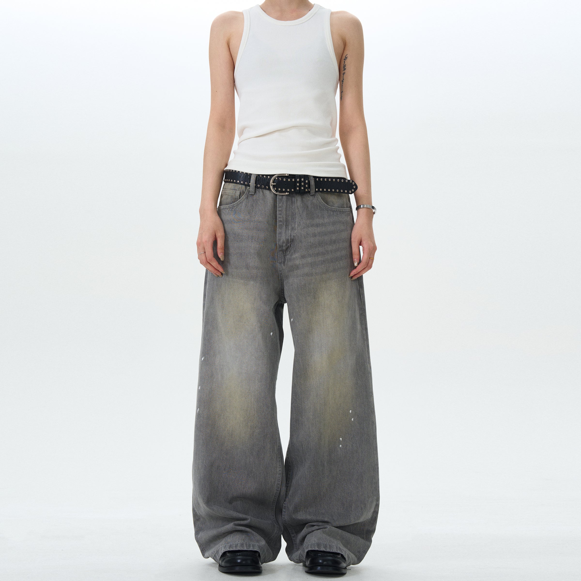MADWITCH INK SPLASH WASHED JEANS #CK5391