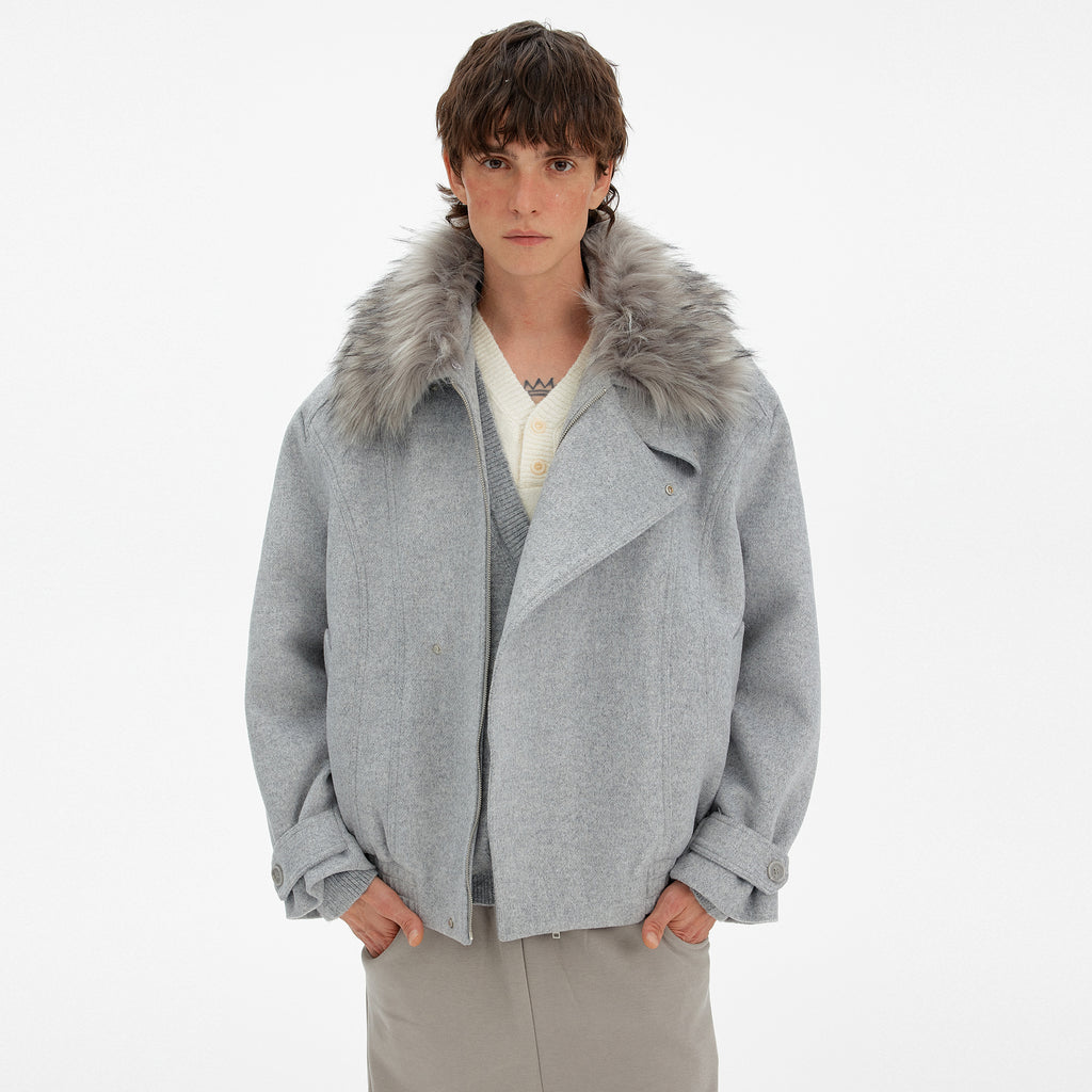 MADWITCH DECONSTRUCTED FUR COLLAR PARKA #990922