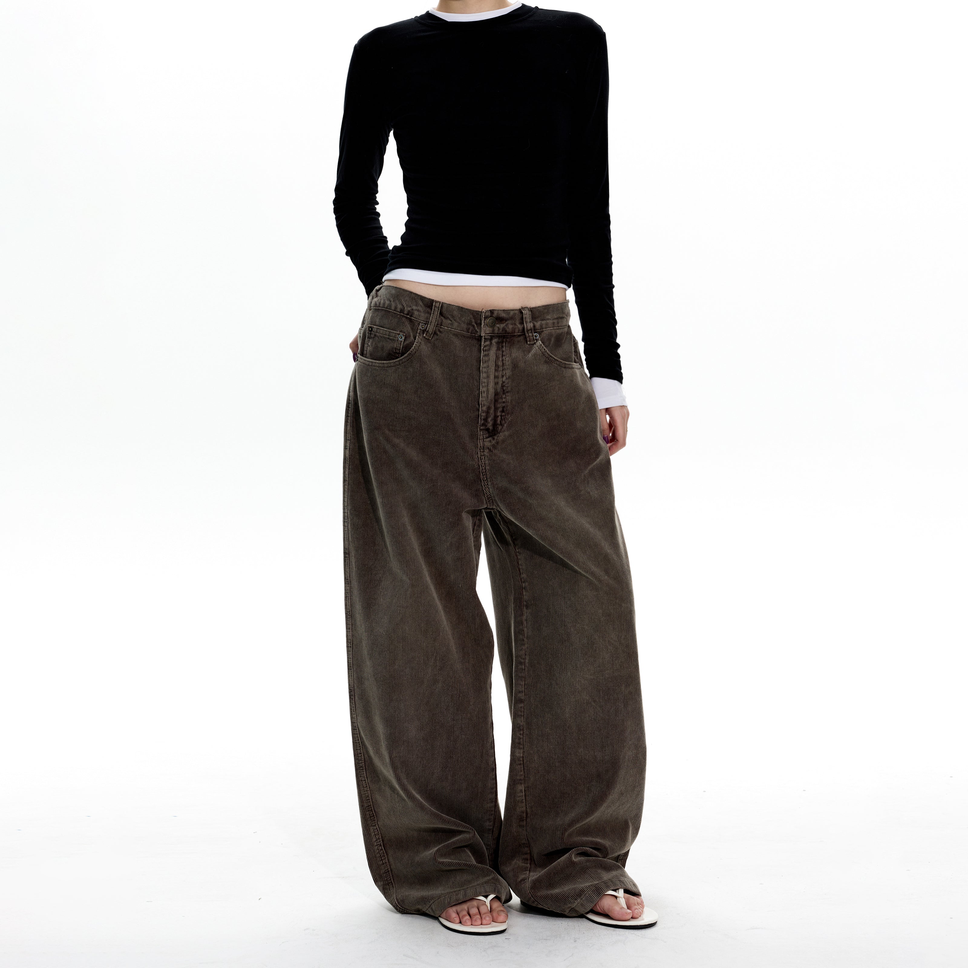 MADWITCH WASHED CORDUROY STRAIGHT JEANS #GPC3571