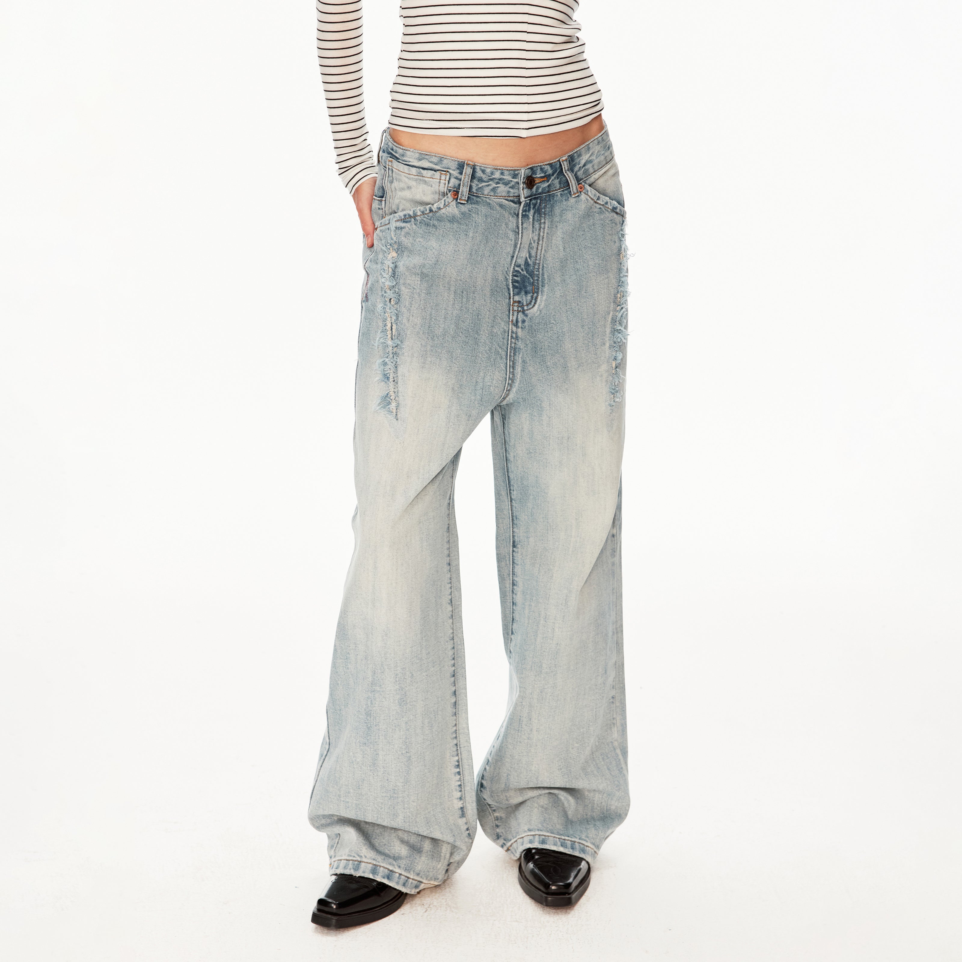 MADWIT FADED VINTAGE JEANS #WH0A126