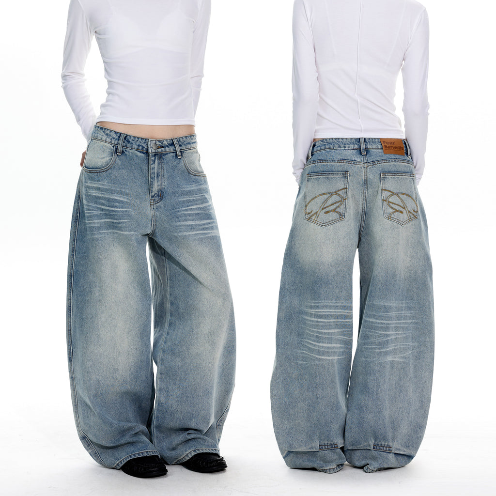 MADWITCH EMBROIDERED WIDE LEG JEANS #5031